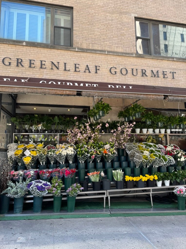Tulips for sale outside Greenleaf Gourmet Deli in New York